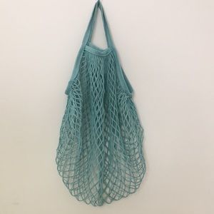 Vintage reusable teal shopping/grocery bag